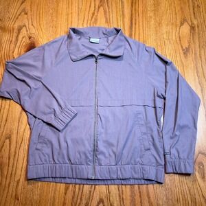Columbia Women's Large Jacket Purple Lilac Full Zip Lightweight Pockets‎ Hiking
